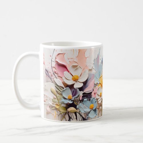 Oil painting of flowers 3D look Coffee Mug