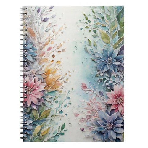Oil painting of flowers in pastel colors notebook