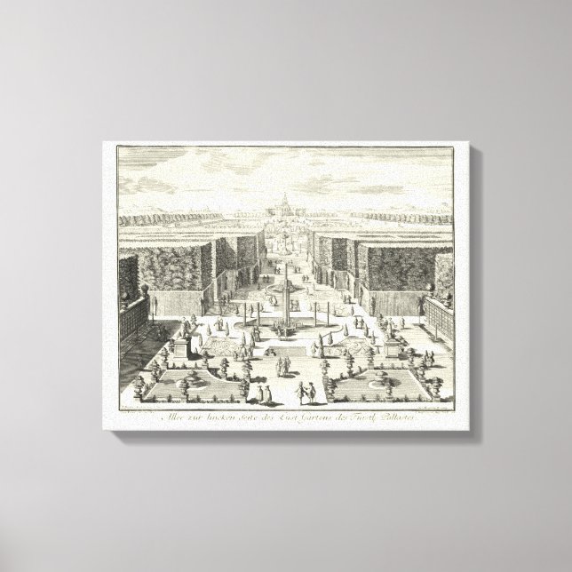 Oil Painting of Fountains at Garden of Versailles Canvas Print (Front)