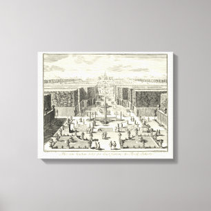 Oil Painting of Fountains at Garden of Versailles Canvas Print