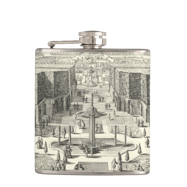 Oil Painting of Fountains at Garden of Versailles Flask (Front)
