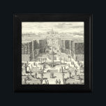 Oil Painting of Fountains at Garden of Versailles Gift Box<br><div class="desc">An enticing black and white oil painting of the fountains in the garden of Versailles by Paul Decker. Decker was an architectural apprentice in the 1600's. He produced a number of designs that were published in a book, including this one. If you know someone who enjoys beautifully artistic architectural renderings...</div>
