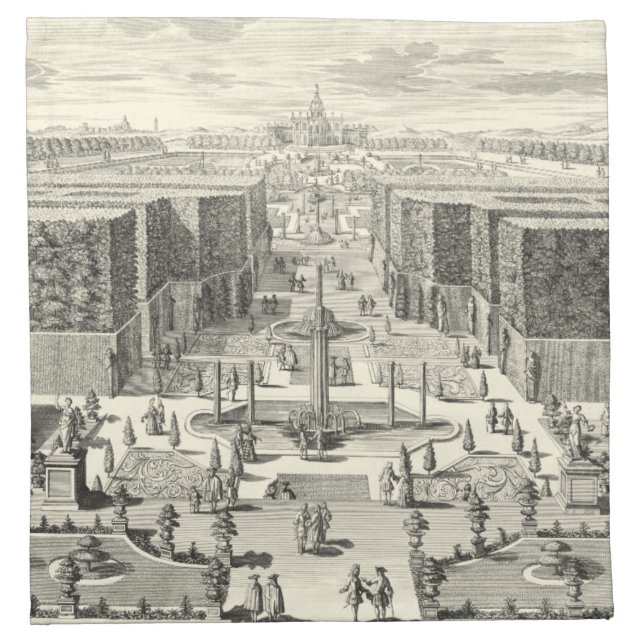 Oil Painting of Fountains at Garden of Versailles Napkin (Front)