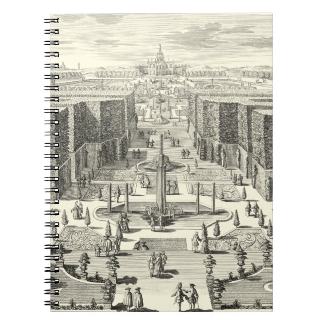 Oil Painting of Fountains at Garden of Versailles Notebook (Front)