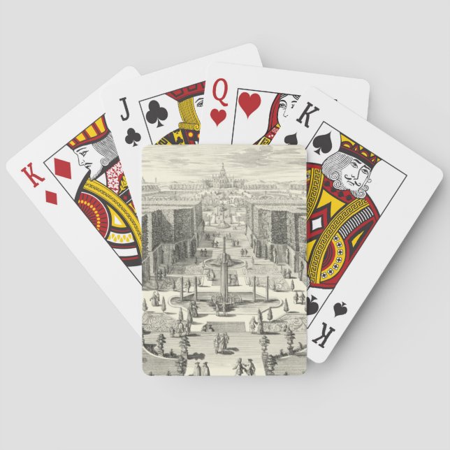 Oil Painting of Fountains at Garden of Versailles Poker Cards (Back)