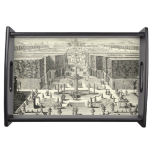 Oil Painting of Fountains at Garden of Versailles Serving Tray