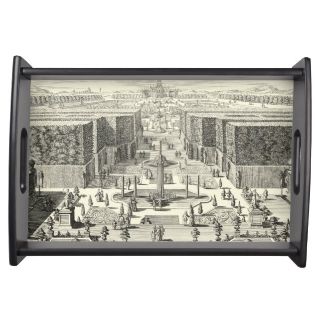 Oil Painting of Fountains at Garden of Versailles Serving Tray (Front)