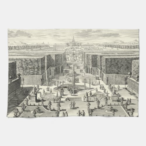 Oil Painting of Fountains at Garden of Versailles Towel