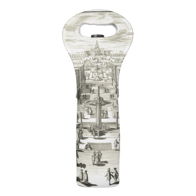 Oil Painting of Fountains at Garden of Versailles Wine Bag (Back)