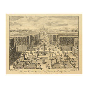 Oil Painting of Fountains at Garden of Versailles Wood Wall Decor