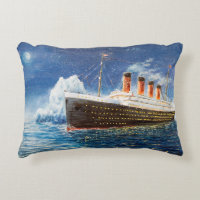  oil painting of Titanic and iceberg in ocean at n