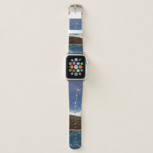 oil painting of Titanic and iceberg in ocean at n Apple Watch Band