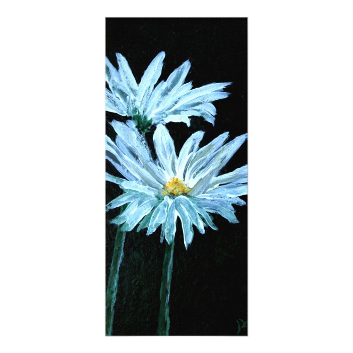 oil painting of white daisy flowers modern art custom rack card