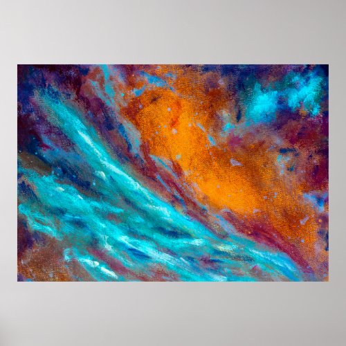 Oil painting on canvas Abstract art background F Poster