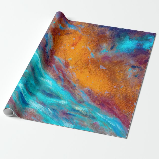 Oil painting on canvas. Abstract art background. F Wrapping Paper (Unrolled)