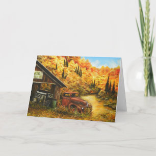 Oil Painting ~ Retired on Greeting Card