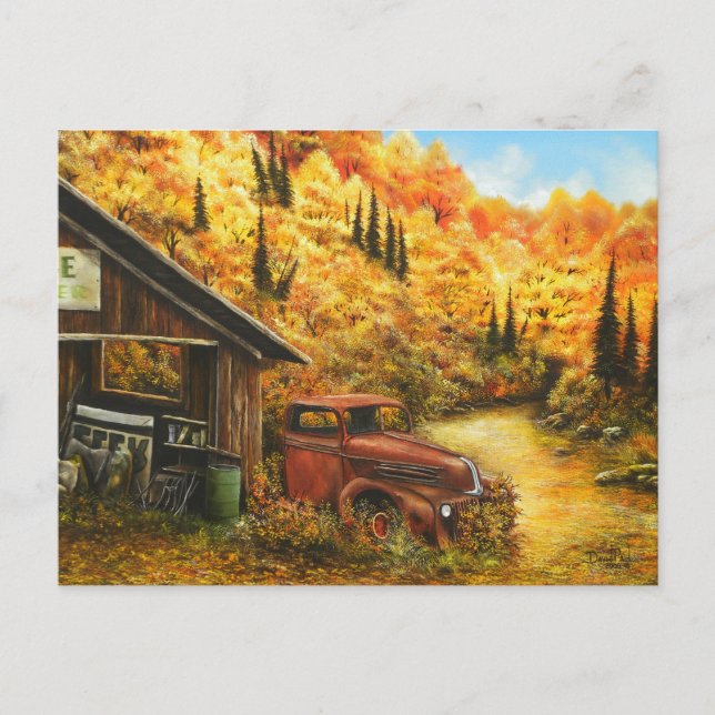 Oil Painting ~ Retired on Post Card (Front)