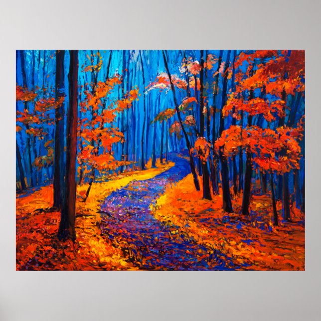  oil painting showing beautiful Autumn forest on c Poster (Front)