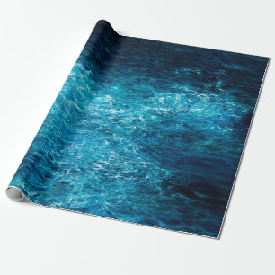  oil painting showing waves in ocean or sea on can wrapping paper