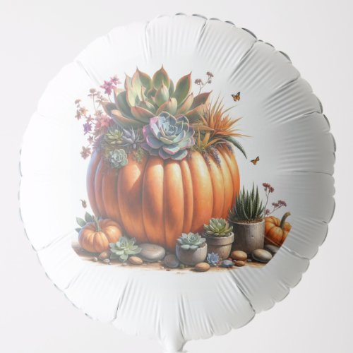 Oil Painting Style Pumpkin Succulent Planter  Balloon