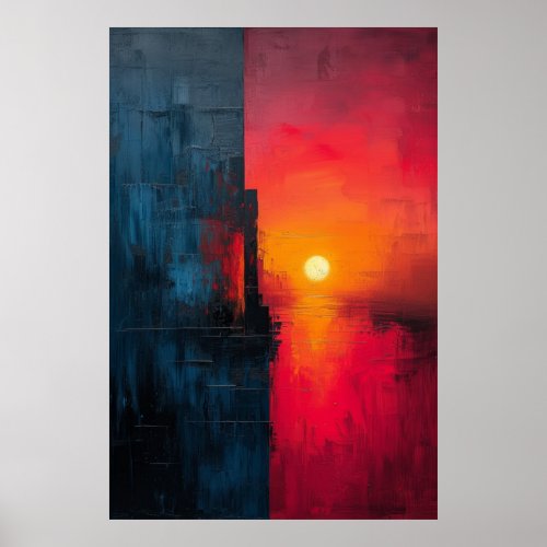 OIL PAINTING_Sunset Serenity A Dusk Dream Poster