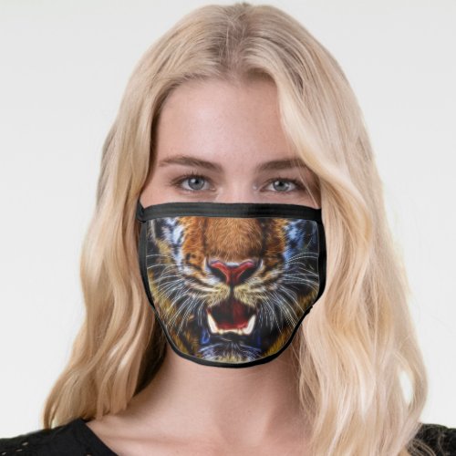 Oil Painting Tiger Face Face Mask