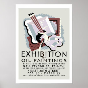 Oil Paintings Exhibition Poster