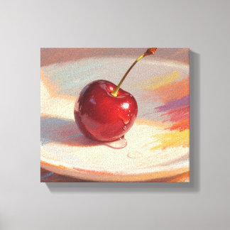 Oil pastel cherry canvas print