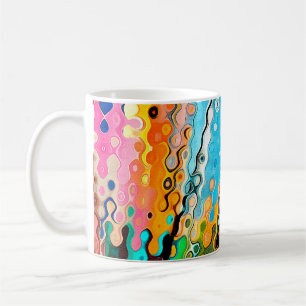 Oil pastel drawing. Abstract color background. Fin Coffee Mug