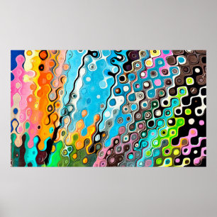 Oil pastel drawing. Abstract color background. Fin Poster