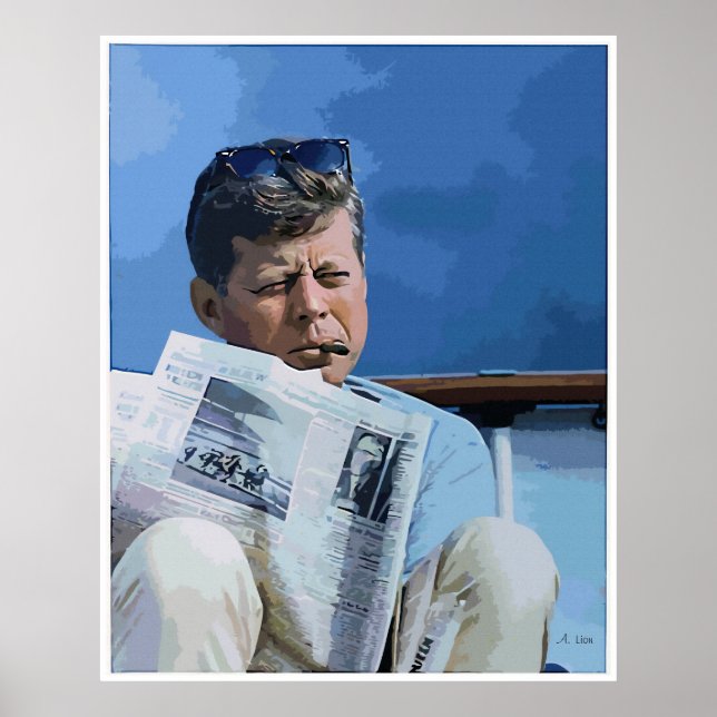 Oil pastel painting John F. Kennedy Poster (Front)