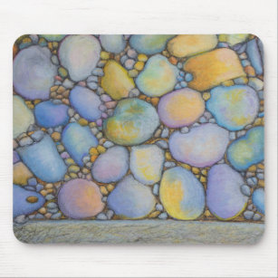 Oil Pastel River Rock and Pebbles Mouse Pad