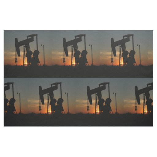 Oil Pump Jack At Sunset 9" Fabric