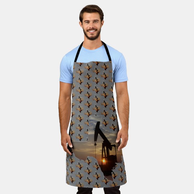 Oil Pump Jack At Sunset Apron (Worn)