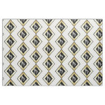 Oil Pumpjacks in Gold Outlined in Black Fabric