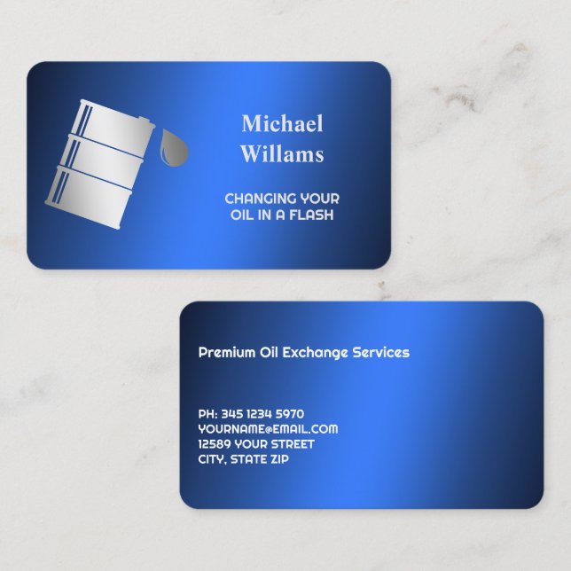 Oil Replacement Business Card (Front/Back)