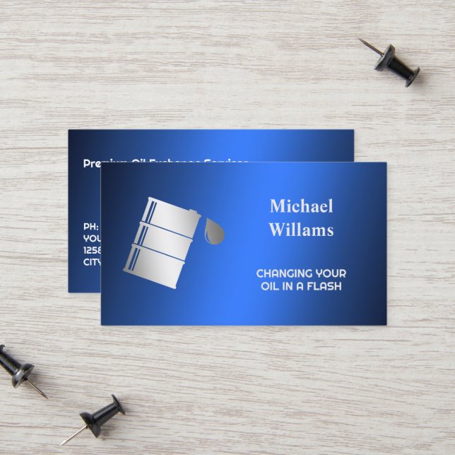 Oil Replacement Calling Card (Front/Back In Situ)