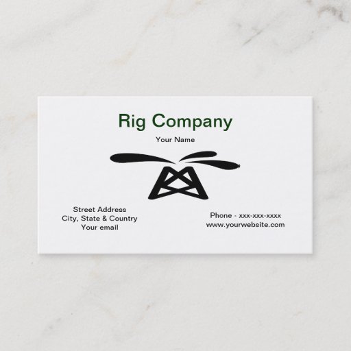 Customizable Oil Rig Business Card