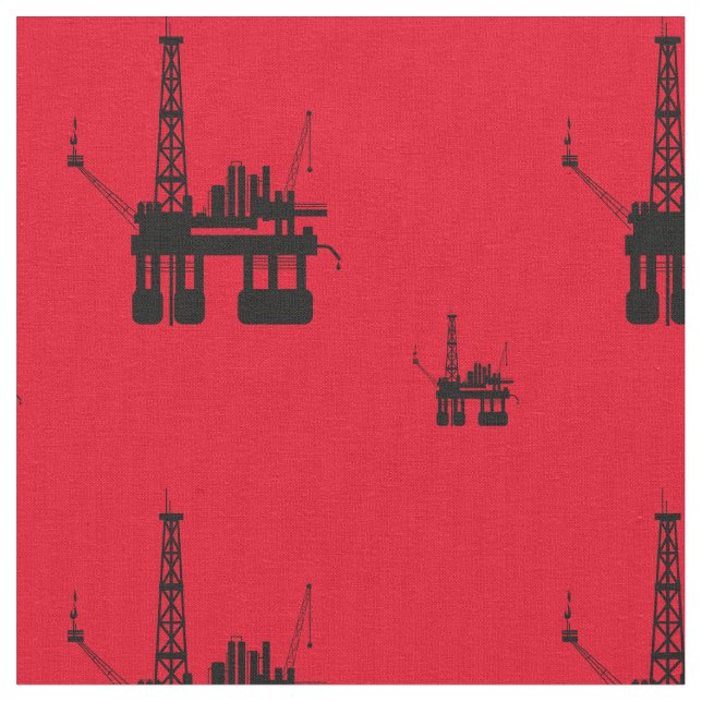 Oil rig fabric - red (Close Up)