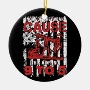 Oil Rig Flag Ceramic Ornament