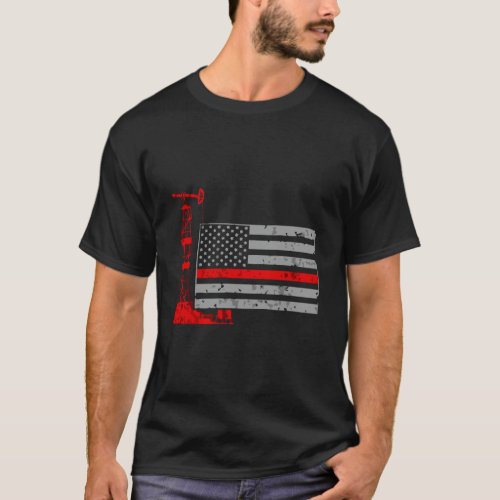 Oil Rig Flag Gift For Usa Oilfield Workers T_Shirt