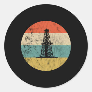 Oil Rig Oil Driller Oil Oilfield Worker Classic Round Sticker