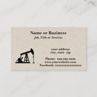 Oil rig silhouette business card