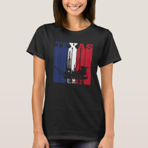 Oil Rig Texas Us Flag Oilfield Worker Rig Drilling T-Shirt