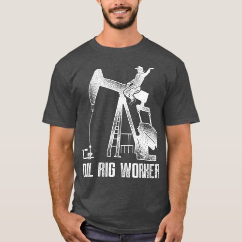 Oil Rig Worker Drilling USA American Gas T_Shirt