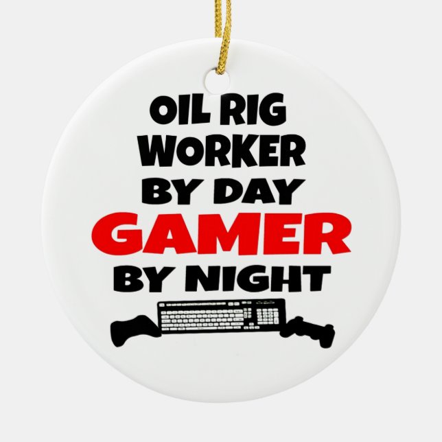 Oil Rig Worker Zombie Slayer Ceramic Ornament (Front)