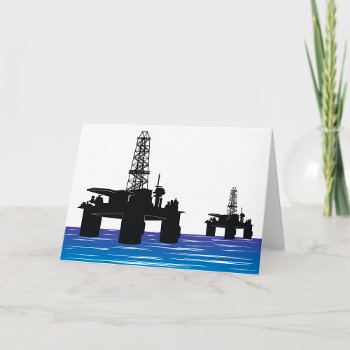 Oil Rigs Greeting Cards by spudcreative at Zazzle