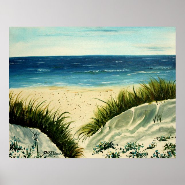 oil sand dunes beach painting on canvas poster (Front)