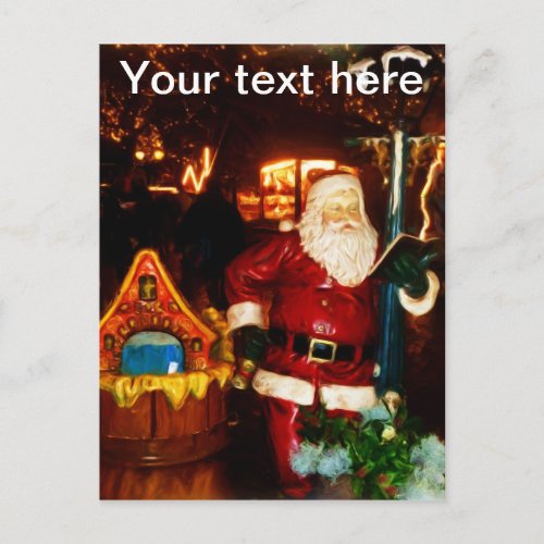 Oil _ Santa Claus statue at Christmas Market Postcard