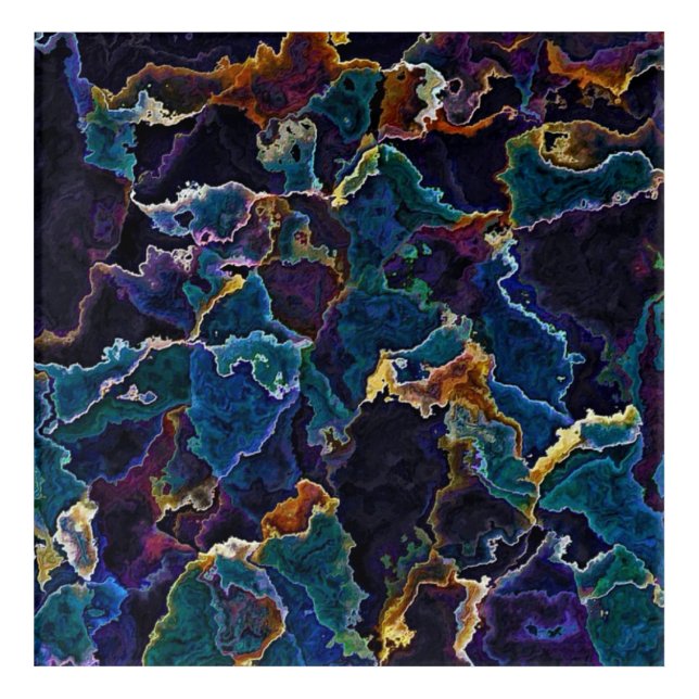 Oil Slick  Acrylic Print (Front)